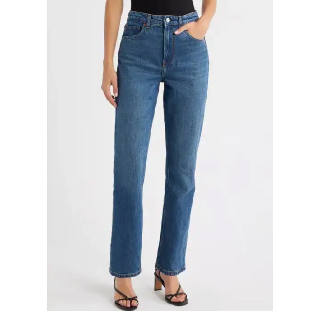 Reformation Jax Stretch High Rise Straight Jeans Mellusine